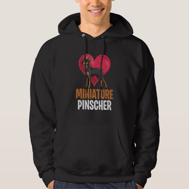 Sudadera Corazón Pinscher Miniatura Dueño de Perro Lindo Mi (Anverso)