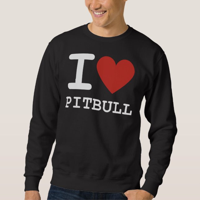 Sudadera Corazón Pitbull Me Encanta Pitbull (Anverso)