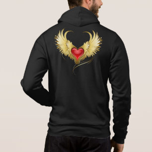 Sudadera Corazón Rojo con Alas Doradas