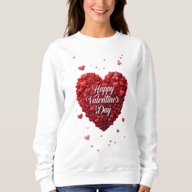 Sudadera Corazón Rojo Feliz Día de San Valentín Regalo Romá (Anverso)