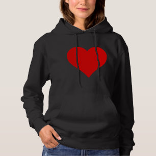Sudadera Corazón Rojo Forma Amor Clásico Minimalismo