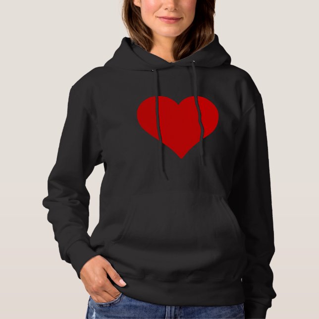 Sudadera Corazón Rojo Forma Amor Clásico Minimalismo (Anverso)
