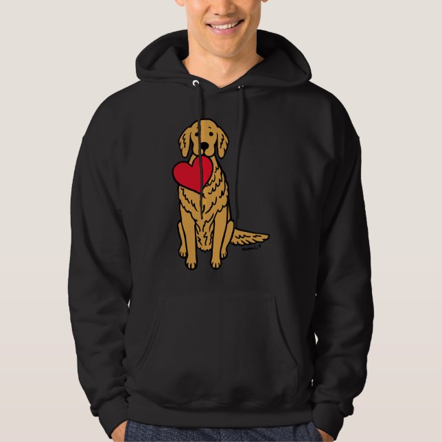 Sudadera Corazón rojo Golden Retriever (Anverso)