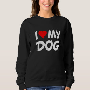 Sudadera Corazón Rojo Me Encanta Mi Perro