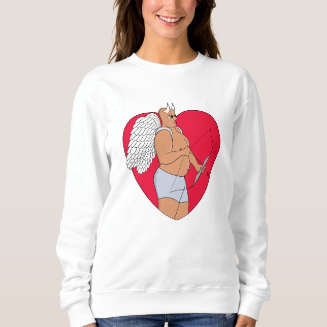 Sudadera Corazón romántico con un cupido inusual (Anverso)