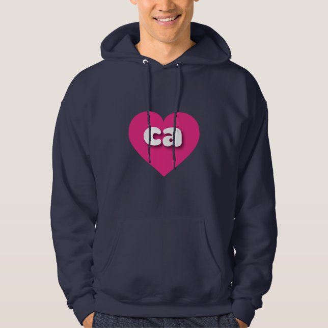 Sudadera Corazón rosado caliente de California - Amo ca (Anverso)