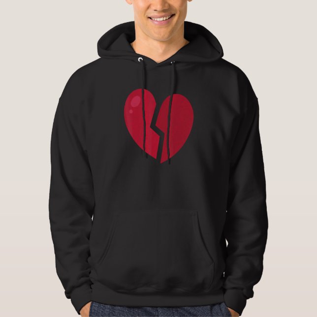 Sudadera Corazón Roto Anti San Valentín Diez Gracioso (Anverso)