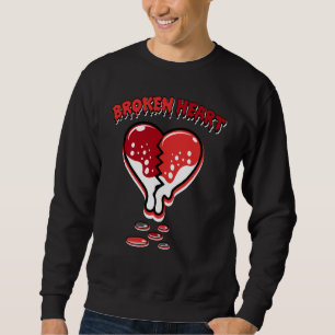 Sudadera Corazón Roto Goteando Chile Rojo 9s Coincidente