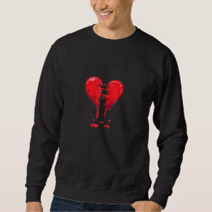 Sudadera Corazón Roto que Gotea Halloween San Valentín Amor