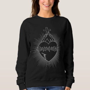 Sudadera Corazón Sagrado De Jesús Devoción Católica Cristia