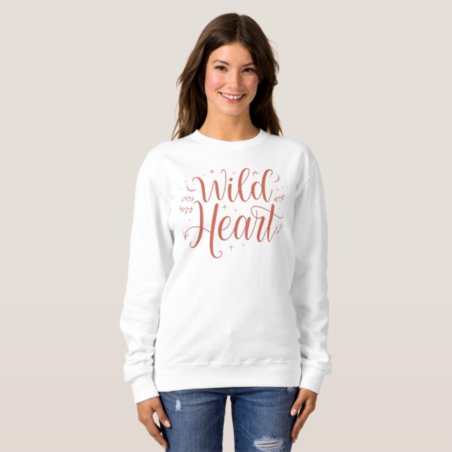 Sudadera "Corazón Salvaje" Cita de Espíritu Libre (Anverso completo)