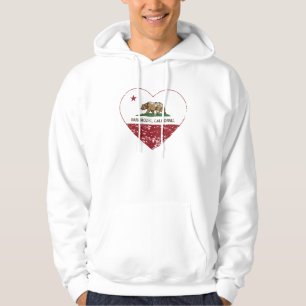Sudadera corazón supremo de la bandera de California