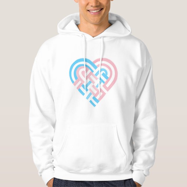 Sudadera Corazón tejido bandera de orgullo transgénero Tran (Anverso)