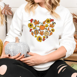 SUDADERA CORAZÓN TEMÁTICO DE OTOÑO LLENO DE CAÍDA