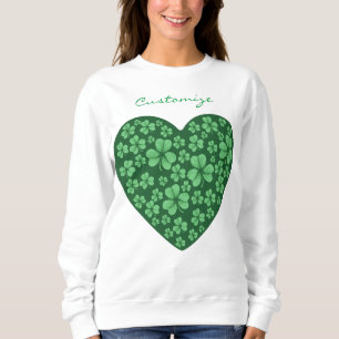 Sudadera corazón verde de Shamrock St Patrick's Day