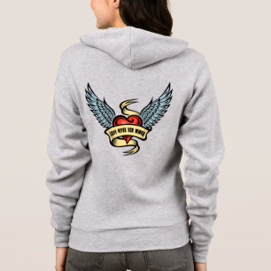 Sudadera Corazón Vintage Con Alas