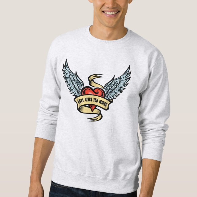 Sudadera Corazón Vintage Con Alas (Anverso)