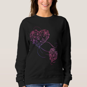 Sudadera Corazones de amor florales - Elegante diseño román