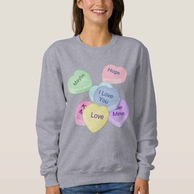Sudadera Corazones de caramelo y texto (Anverso)