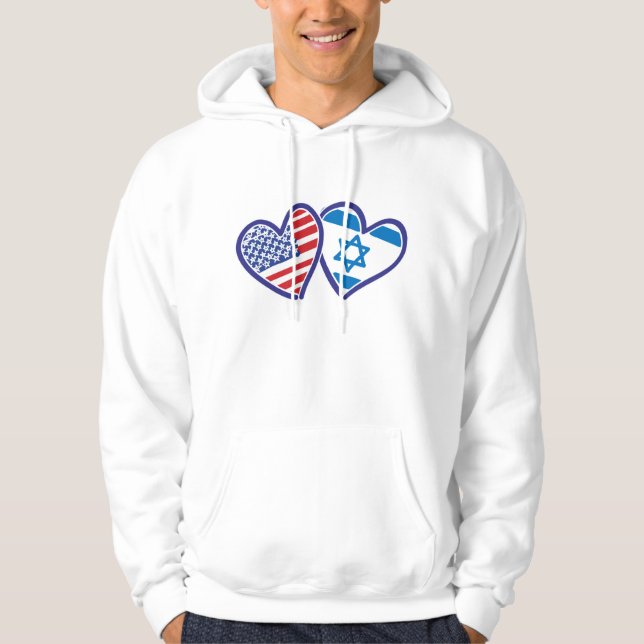 Sudadera Corazones de Estados Unidos Israel (Anverso)