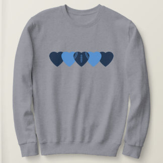 Sudadera Corazones de fútbol azules oscuros y claros