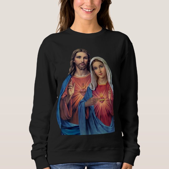 Sudadera Corazones de Jesús y María muy unidos (Anverso)