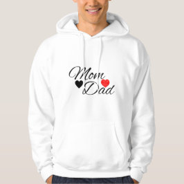 Sudadera Corazones de Mamá y Papá - Tipografía Elegante Amo