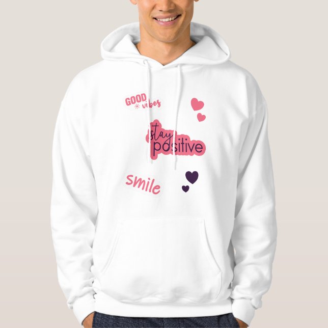 Sudadera Corazones de Pegatinas de declaraciones positivas (Anverso)