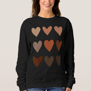 Sudadera Corazones de tono de piel de melanina, Sé amable,
