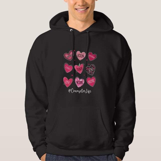 Sudadera Corazones divertidos enseñan amor Inspire Consejer (Anverso)