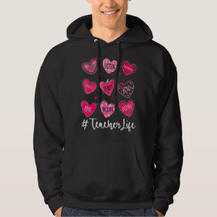 Sudadera Corazones dulces Enseñar Amor Inspire Té Día de Sa