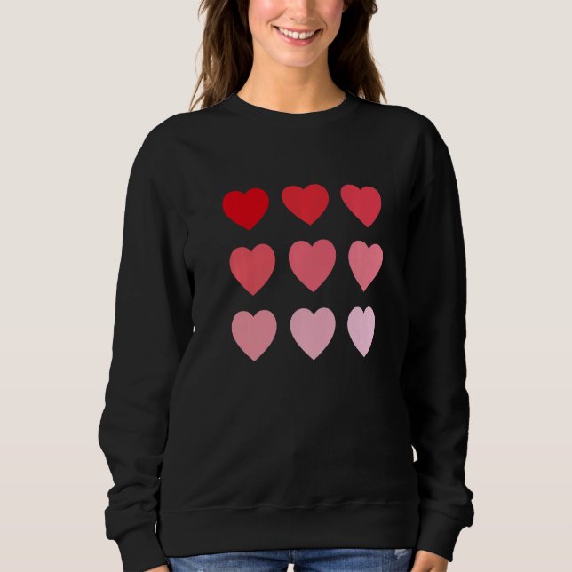 Sudadera Corazones Rojos y Rosados Premium (Anverso)