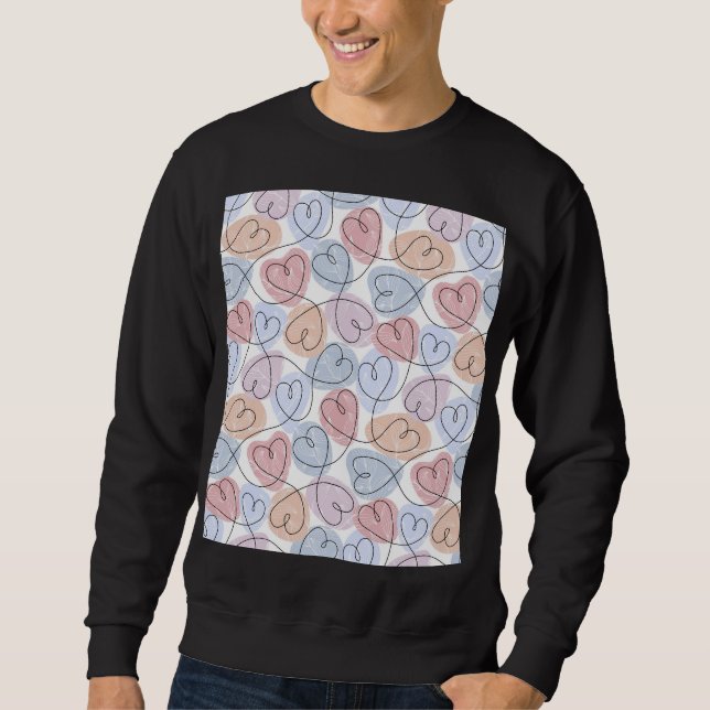 Sudadera Corazones suaves: línea continua de San Valentín (Anverso)