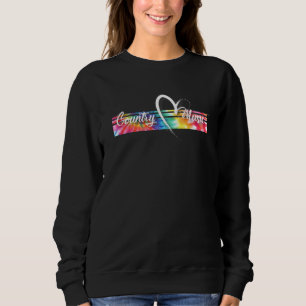 Sudadera Corbata de amor de música country Teñido en frío I