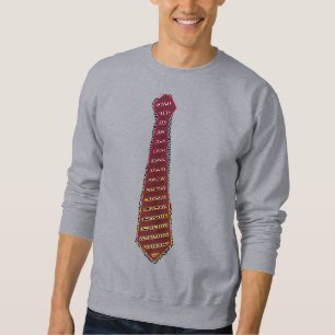 Sudadera Corbata de Impresión Roja Gris Divertido