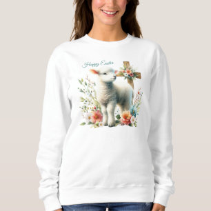 Sudadera Cordero de Pascua Personalizado Acuarela