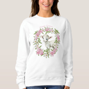 Sudadera Cordero de Pascua Personalizado Acuarela