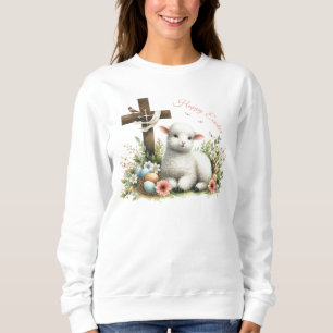 Sudadera Cordero de Pascua Personalizado Acuarela