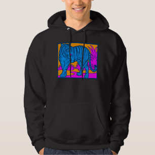 SUDADERA COREY TIGER '80 RETRO JUNGLE TIGER SCAPE BLUE