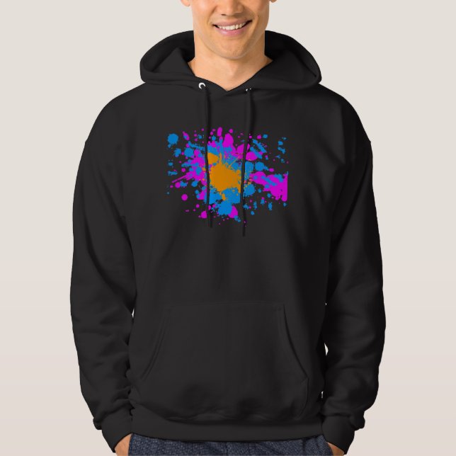 Sudadera Corey Tiger 80s Retro Salpicadura de Pintura (Mult (Anverso)