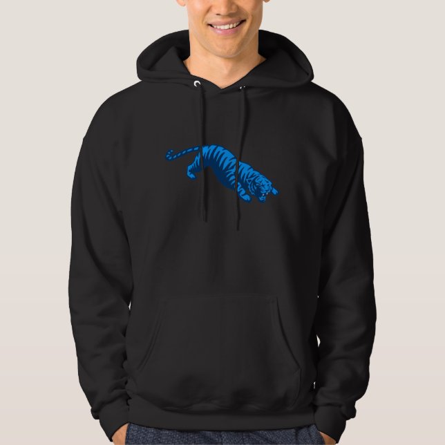 Sudadera COREY TIGER '80s RETRO TIGRE AZUL MERODEANDO (Anverso)