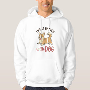 Sudadera Corgi Adorable La Vida Es Mejor Con Diseño De Perr