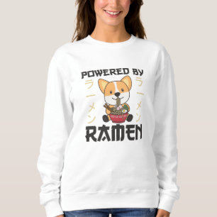 Sudadera Corgi Alimentado Por Ramen Cute Kawaii Noodle