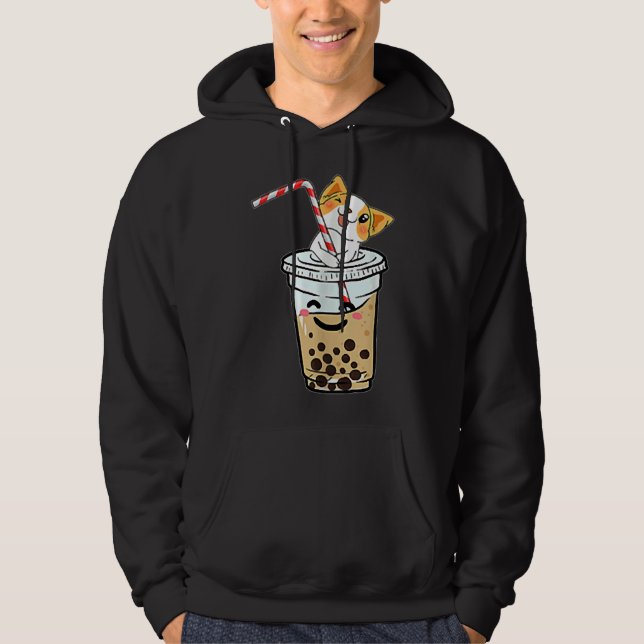 Sudadera Corgi Ama El Té De Burbujas (Anverso)