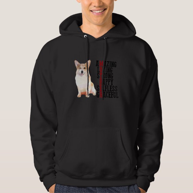 Sudadera Corgi Amazing Love Strong Happy Selfless Gracefu (Anverso)
