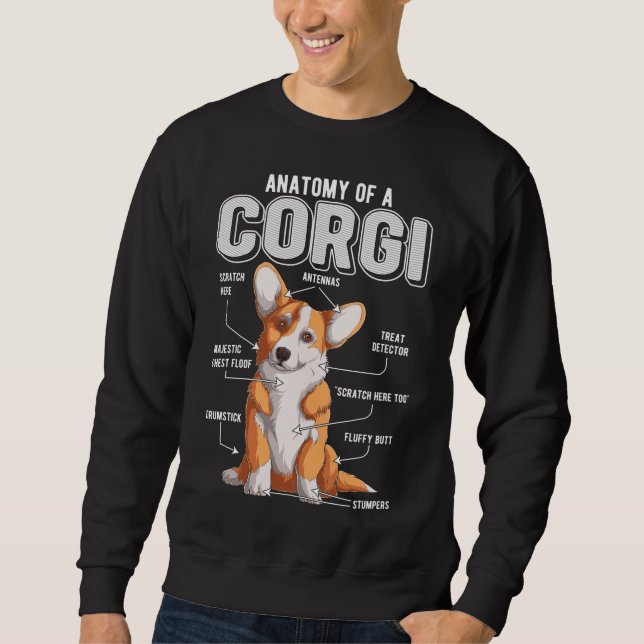Sudadera Corgi Anatomy Funny Dog (Anverso)