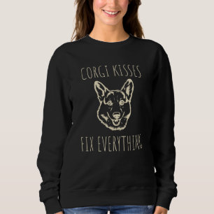 Sudadera Corgi besa arregla todo - Perro lindo amante