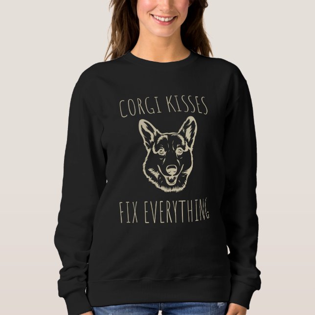 Sudadera Corgi besa arregla todo - Perro lindo amante (Anverso)