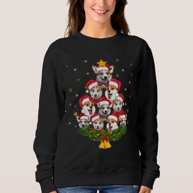 Sudadera Corgi Christmas Tree (Anverso)