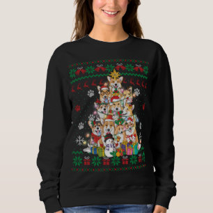 Sudadera Corgi Christmas Tree Fairy Lights Santa Dog Lover